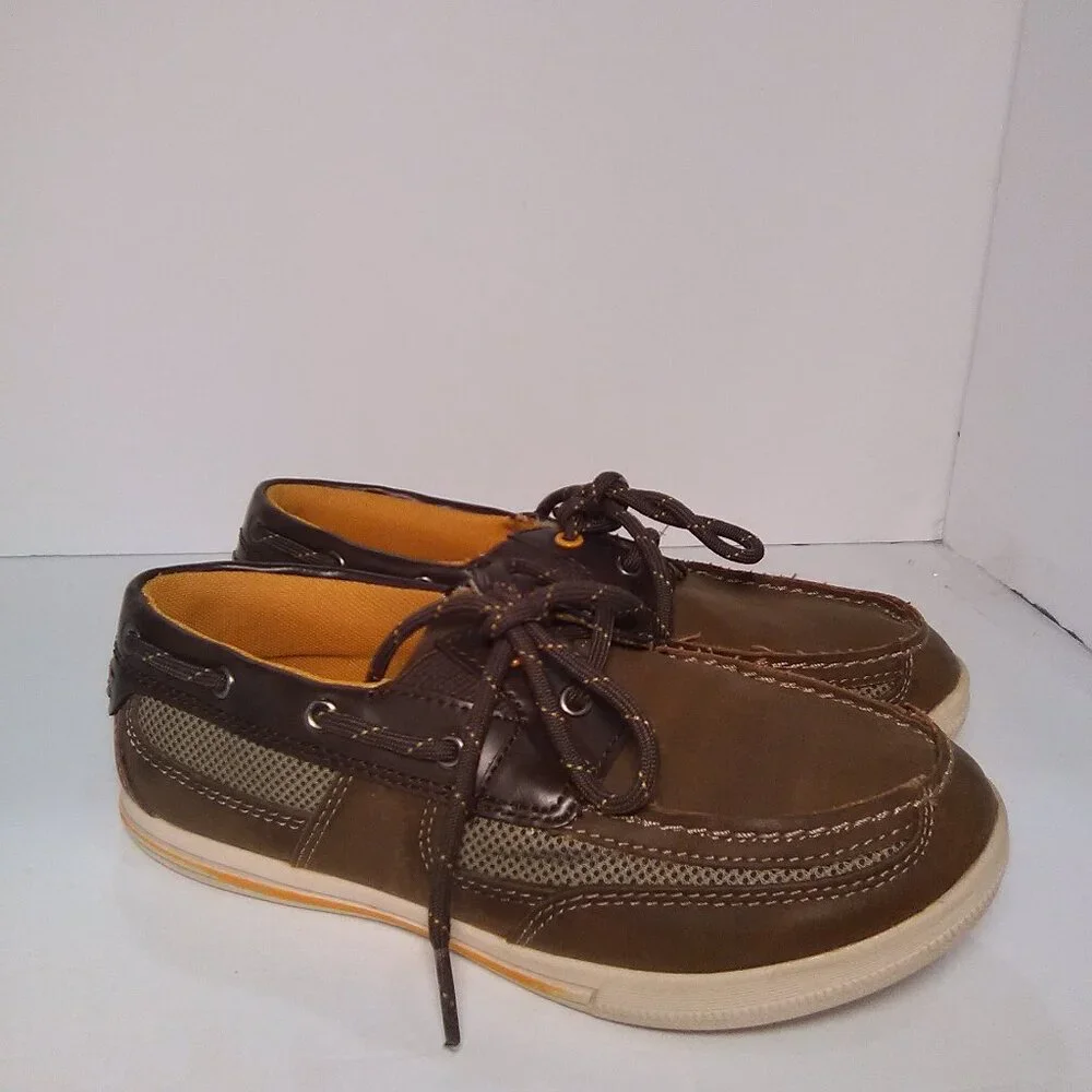 American Eagle Boys Loafers Tie Lace Color Brown Casual Dress Shoe Size …